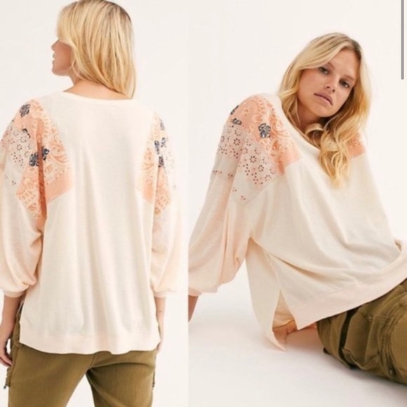 We The Free [Free People] Feelin’ It patchwork top - Picture 3 of 6